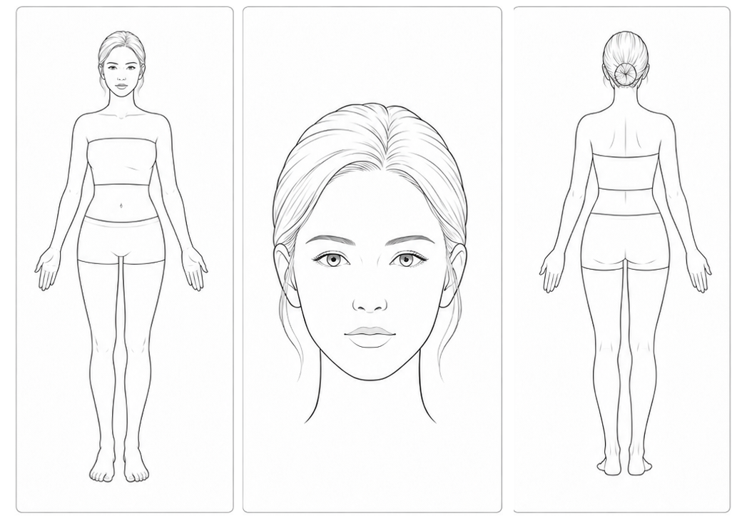 Female OPD body map template